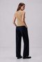 Women's Ribbed Knit Sleeveless Knitwear Athlete Blouse Beige - 4
