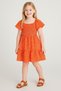 Girl's orange floral print dress with gimped hem - relaxed fit, stylish summer dress - 5