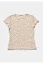Slim Fit Women's Ecru Short Sleeve T-Shirt - 5
