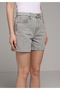 Mom Fit High Waist Straight Women's Gray Denim Jean Shorts - 4