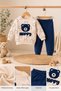 Baby Boy 2-Piece Set Teddy Bear Embroidered Top and Bottom Seasonal Baby Set 6 9 12 18 Months - 3
