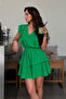 Women's v neck ruffle mini dress