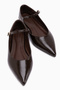 Minya Brown Pointed Toe Women's Ballerinas - 5