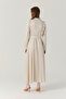 Brooch Detailed Ruffled Jacquard Stone Dress 0612 - 7