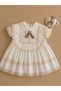 Vintage Buckle-Decorated Baby Girl Dress