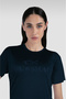 Women's Regular Fit Round Neck Logo Detailed Short Sleeve Navy Blue T-Shirt - 3