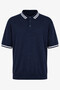 Buttoned White-Navy Blue Men's Polo Collar T-Shirt 17351