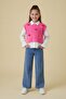 Pink Pompom Sweater and Shirt with Jeans for Girls, 3-Piece Set 24106 - 2