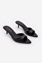 Women's Pointed Toe Strappy Classic Short Heeled Slippers Layer Black - 5