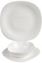 12 Piece Opalware Dinner Set- DC3463/ Includes Square Flat Plates and Bowls/Dishwasher-Safe, Freezer and Microwave Safe/Chip-Resistant and Food-Grade/White - 2