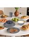 Wheat Straw Dinnerware Set, Unbreakable Plates Bowls Cups, Reusable Lightweight Tableware for Microwave and Dishwasher Safe, Service for 6, 12 Plates 6 Bowls 6 Cups, Dark Gray - 6