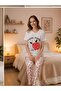 Women's Pajama Set with Apple Design - 2