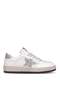 26Y374 Women's Genuine Leather Classic Sneaker Silver