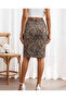 Women's Front Slit Scuba Fabric Midi Length 65 cm Skirt - 4