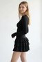 Women's Black Layered Flounce Mini Dress - 3