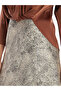 Standard Fit Patterned Satin Women's Skirt - 3
