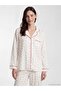Shirt Collar Heart Patterned Women's Pajama Set (S6)