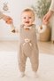 Baby Girl/Boy Set with Teddy Bear Patterned Overalls, 2-Piece Seasonal Baby Set