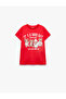 Cotton Crew Neck Short Sleeve Teddy Bear Printed T-Shirt