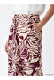 Lcw Vision Purple Elastic Waist Patterned Women's Trousers - 3