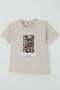 Boy's T-Shirt Cool Street Skater Teddy Bear 2-6 Years, Beige - 3