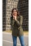 Classic Elegance: Black and Beige Blazer Jacket with Belt Detail - 2