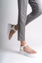 Eva Thick Buckle Stone Striped Orthopedic Sole Women's Sandals Cbt - White