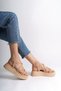 Bella Elastic Strip Detailed Orthopedic Sole Women's Sandals Ctt - Skin - 2