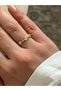 Minimal Pearlescent Gold Women's Ring - 2