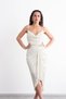Strappy Collar, Sparkling, Brooch Detailed, Slit, Stylish Evening Dress - 4