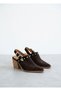 26Y4211 Genuine Leather Laser Cut Western Heel Women's Sandals Shoes - 3