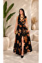 Women's New Season Floral Patterned Slit Maxi Dress - 2