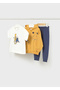 Animal Printed Triple Track Suit for Ages 1-4 - Yellow - 3