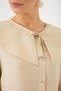Women's Baby Collar Viscose Cream Tunic - 5