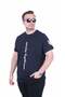 Men's Oversize Crew Neck T-Shirt Los Angeles 26155 Navy Blue