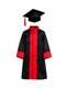 Unisex Black and Blue Striped Middle School Graduation Cap and Gown Set for Ages 12-14 - 3