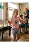 Girl's Bohemian Style Eye Print T-Shirt with Fringe Detail and Denim Shorts 2-Piece Set - 2
