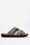 Men's Cross-Strapped Slippers Real Leather Dc 1143 Kum