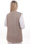Women's Mercerized Pocketed Buttoned Rolax Knitwear Seasonal Mother's Vest - 3
