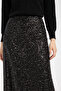 Black Sequined Midi Skirt - 3