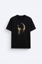 Turkish Bokzurt Kurt Printed 100% Cotton Fabric Black T-Shirt