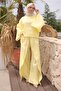 Yellow Bat Sleeve Blouse and Trousers Muslin Set - 2