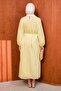 Yellow Bow Tie Dress with Ribbed Detail - 5