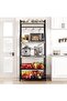 5-Tier Kitchen Bakers Rack, Microwave Stand with 2 Large Wire Baskets & 8 Hooks - 6