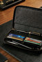 Premium Genuine Calfskin Men's Portfolio Wallet Black – Handbag-Organizer with Handle, Zipper, and Phone Compartment - 7