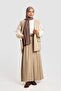 A Pile Detailed Crepe Skirt Stone - 2