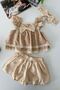 My Little One's Vintage Lace Embroidered Baby Girl Shorts Set - Beige