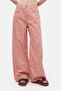 Women's Pink 7S6-98 Super Baggy Fit Polka Dot Denim Jean