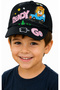 Girl'S/Boy's Teddy Bear Detailed Go Written Black Color Hat with Adjustable Strap - 2