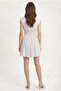 Women's Evora Waist Corset Detail Back Elastic Woven Short Off-White Dress - 5